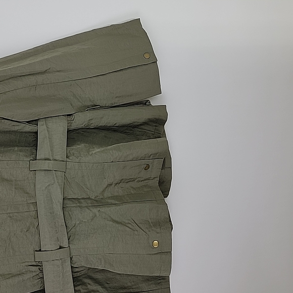 J.JILL snap front lined safari trench belted jacket in green size medium - Picture 10 of 10